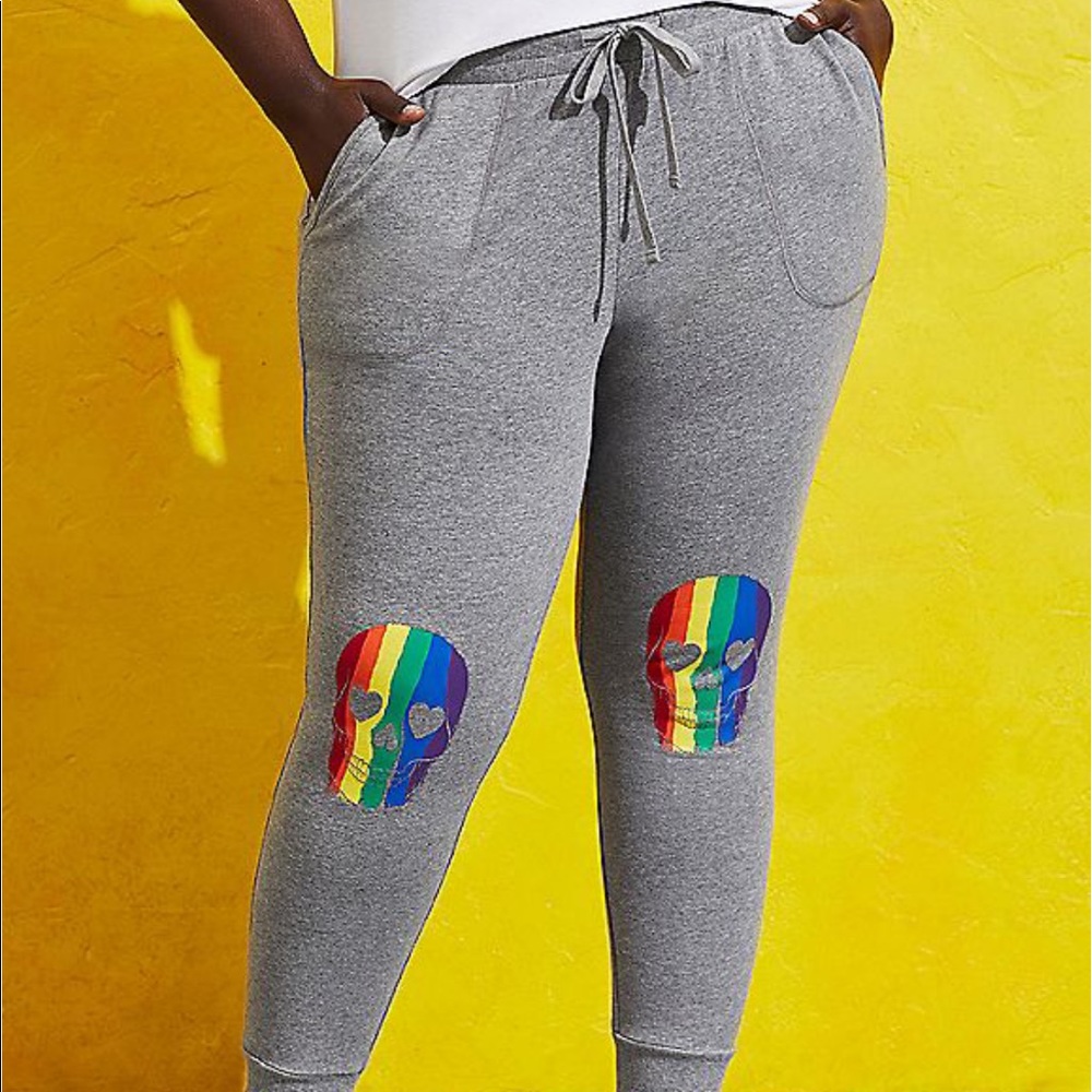 Torrid rainbow skull jogger pants